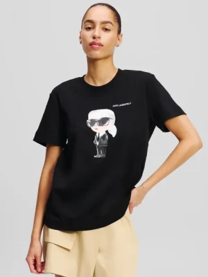 Karl Lagerfeld t-shirt bawełniany damski kolor czarny A1W17130