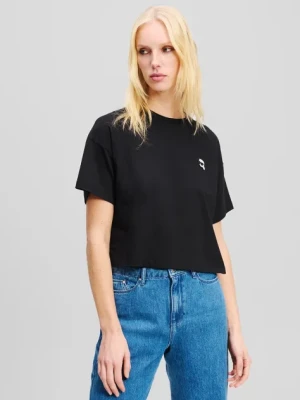 Karl Lagerfeld t-shirt bawełniany damski kolor czarny A1W17135