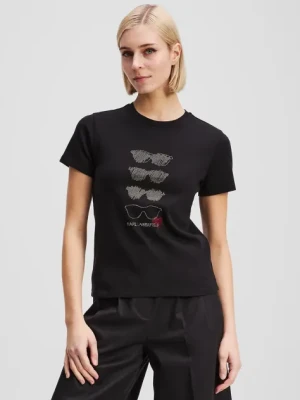 Karl Lagerfeld t-shirt bawełniany damski kolor czarny A2W17103