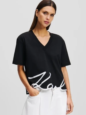 Karl Lagerfeld t-shirt bawełniany damski kolor czarny A2W17104