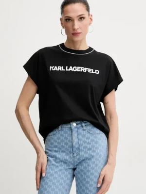 Karl Lagerfeld t-shirt bawełniany damski kolor czarny A2W17109