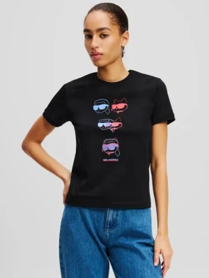 Karl Lagerfeld t-shirt bawełniany damski kolor czarny A2W17112