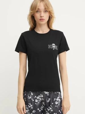 Karl Lagerfeld t-shirt bawełniany damski kolor czarny A3W17085