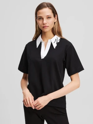 Karl Lagerfeld t-shirt bawełniany damski kolor czarny A3W17113