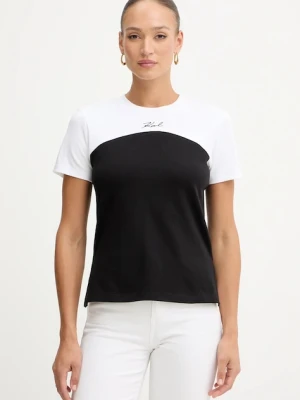 Karl Lagerfeld t-shirt bawełniany damski kolor czarny B1W17008