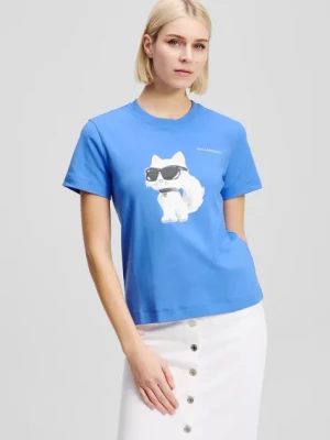 Karl Lagerfeld t-shirt bawełniany damski kolor niebieski A2W17119