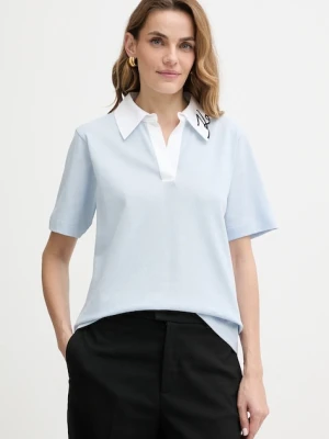 Karl Lagerfeld t-shirt bawełniany damski kolor niebieski A3W17113