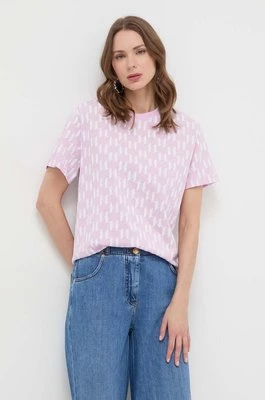 Karl Lagerfeld t-shirt bawełniany damski kolor różowy