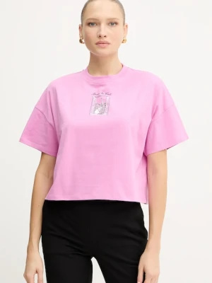 Karl Lagerfeld t-shirt bawełniany damski kolor różowy A4W17086