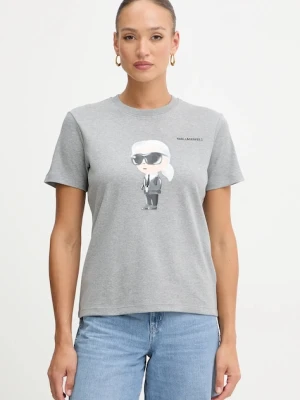 Karl Lagerfeld t-shirt bawełniany damski kolor szary A1W17130