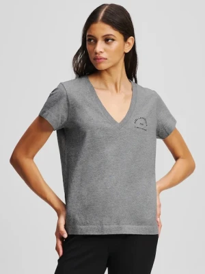 Karl Lagerfeld t-shirt bawełniany damski kolor szary A3W17104