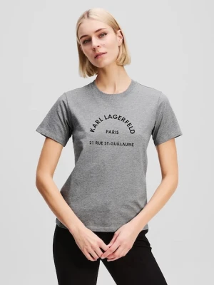 Karl Lagerfeld t-shirt bawełniany damski kolor szary A3W17105