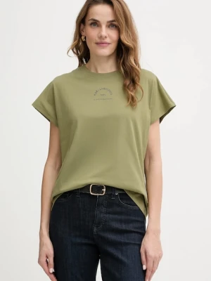 Karl Lagerfeld t-shirt bawełniany damski kolor zielony B1W17032