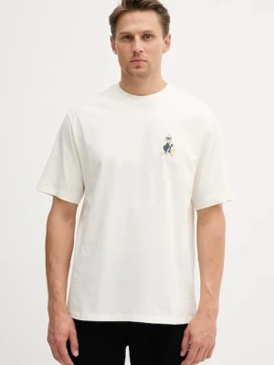 Karl Lagerfeld t-shirt bawełniany DISNEY męski kolor beżowy z nadrukiem 553270.755098