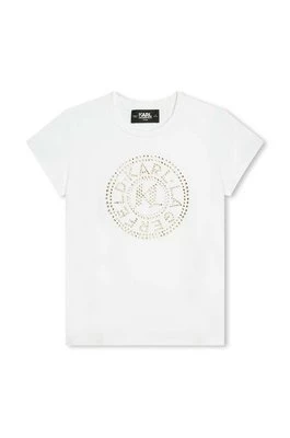 Karl Lagerfeld t-shirt bawełniany dziecięcy kolor biały