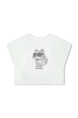 Karl Lagerfeld t-shirt bawełniany dziecięcy kolor biały