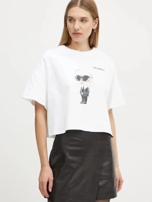 Karl Lagerfeld t-shirt bawełniany IKON beżowy