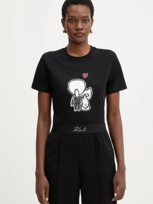 Karl Lagerfeld t-shirt bawełniany IKON