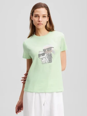 Karl Lagerfeld t-shirt bawełniany IKON RS zielony