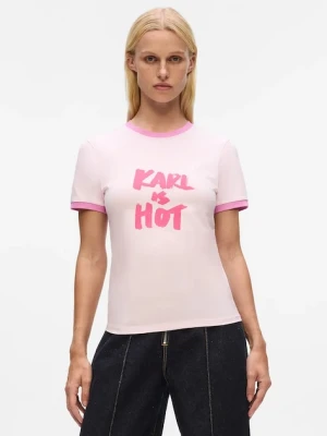 Karl Lagerfeld t-shirt bawełniany Karl Lagerfeld x Paris Hilton damski kolor różowy A4W17102