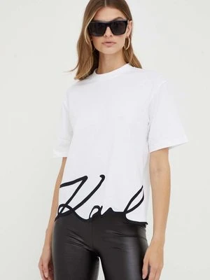 Karl Lagerfeld t-shirt bawełniany kolor biały