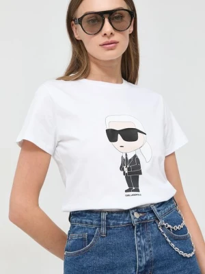 Karl Lagerfeld t-shirt bawełniany kolor biały