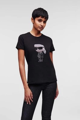 Karl Lagerfeld t-shirt bawełniany kolor czarny