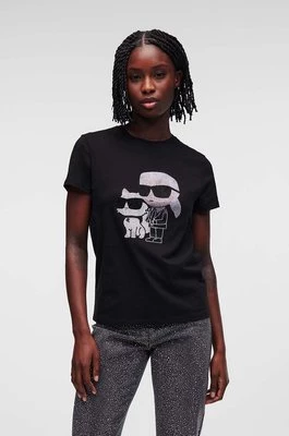 Karl Lagerfeld t-shirt bawełniany kolor czarny