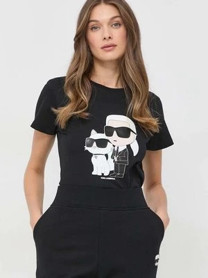 Karl Lagerfeld t-shirt bawełniany kolor czarny