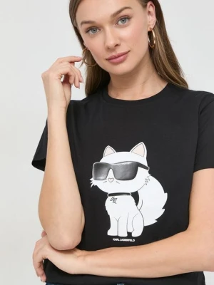 Zdjęcie produktu Karl Lagerfeld t-shirt bawełniany kolor czarny