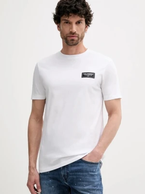 Karl Lagerfeld t-shirt bawełniany męski kolor biały gładki 552224.755052
