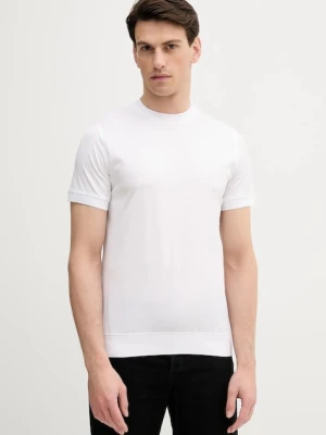 Karl Lagerfeld t-shirt bawełniany męski kolor biały gładki 553200.755000