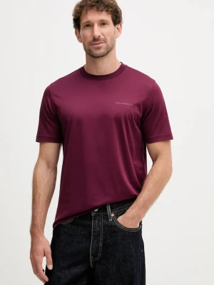 Karl Lagerfeld t-shirt bawełniany męski kolor bordowy gładki 554200.755002