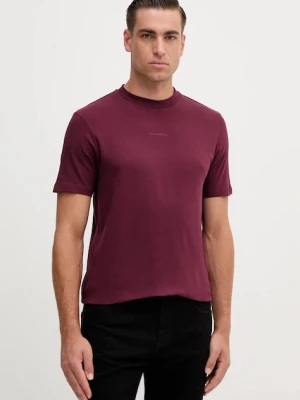 Karl Lagerfeld t-shirt bawełniany męski kolor bordowy z nadrukiem 554235.755051