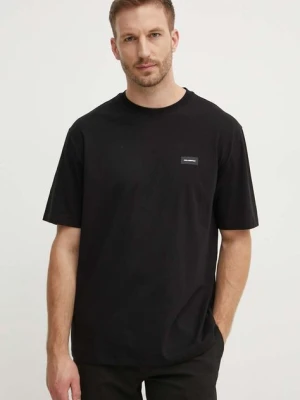 Karl Lagerfeld t-shirt bawełniany męski kolor czarny gładki 245M2110