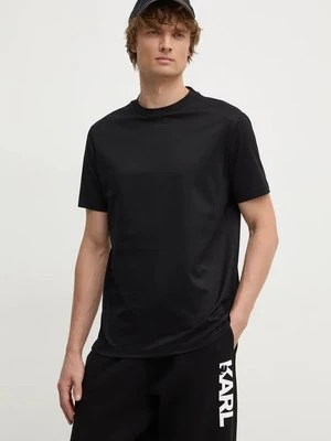 Karl Lagerfeld t-shirt bawełniany męski kolor czarny gładki 544275.755015