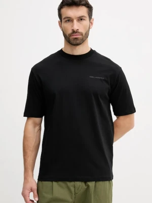 Karl Lagerfeld t-shirt bawełniany męski kolor czarny gładki 553225.755139