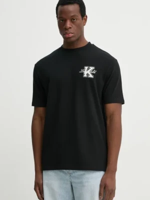 Karl Lagerfeld t-shirt bawełniany męski kolor czarny z aplikacją 552221.755148