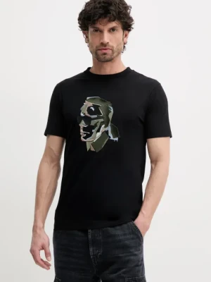 Karl Lagerfeld t-shirt bawełniany męski kolor czarny z aplikacją 552241.755067
