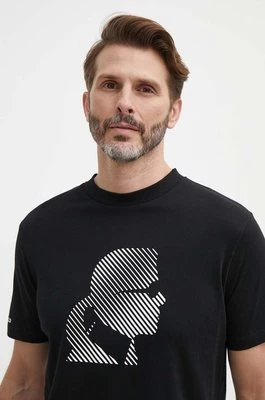 Karl Lagerfeld t-shirt bawełniany męski kolor czarny z nadrukiem 542224.755052