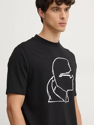 Karl Lagerfeld t-shirt bawełniany męski kolor czarny z nadrukiem 544225.755442