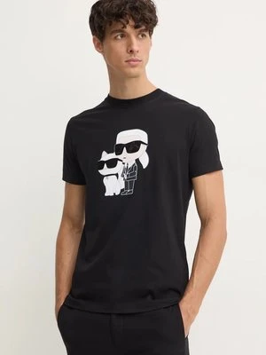 Karl Lagerfeld t-shirt bawełniany męski kolor czarny z nadrukiem 544241.755061