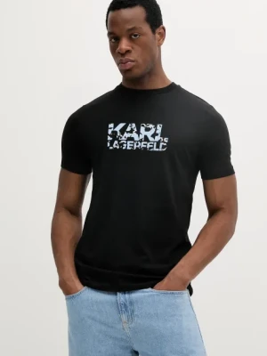 Karl Lagerfeld t-shirt bawełniany męski kolor czarny z nadrukiem 552224.755042