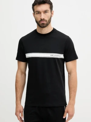 Karl Lagerfeld t-shirt bawełniany męski kolor czarny z nadrukiem A3M46001