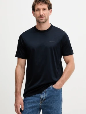 Karl Lagerfeld t-shirt bawełniany męski kolor granatowy gładki 554200.755002