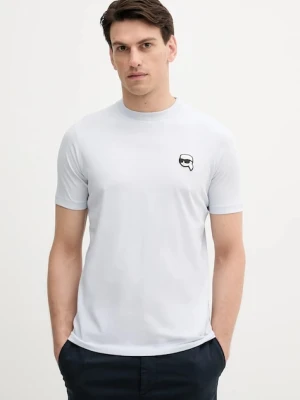 Karl Lagerfeld t-shirt bawełniany męski kolor niebieski gładki 553224.755710