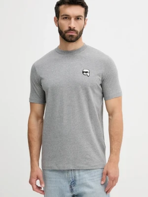 Karl Lagerfeld t-shirt bawełniany męski kolor szary gładki 553224.755710