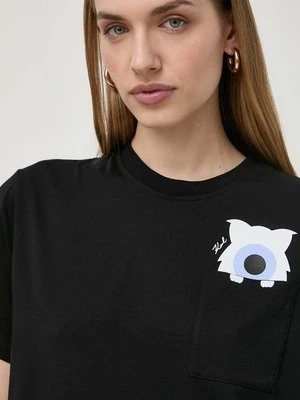 Karl Lagerfeld t-shirt bawełniany x Darcel Disappoints damski kolor czarny