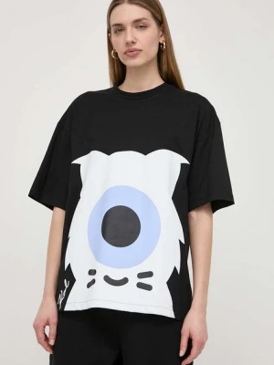 Karl Lagerfeld t-shirt bawełniany x Darcel Disappoints damski kolor czarny