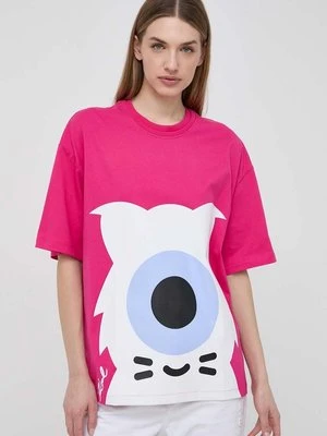 Karl Lagerfeld t-shirt bawełniany x Darcel Disappoints damski kolor różowy